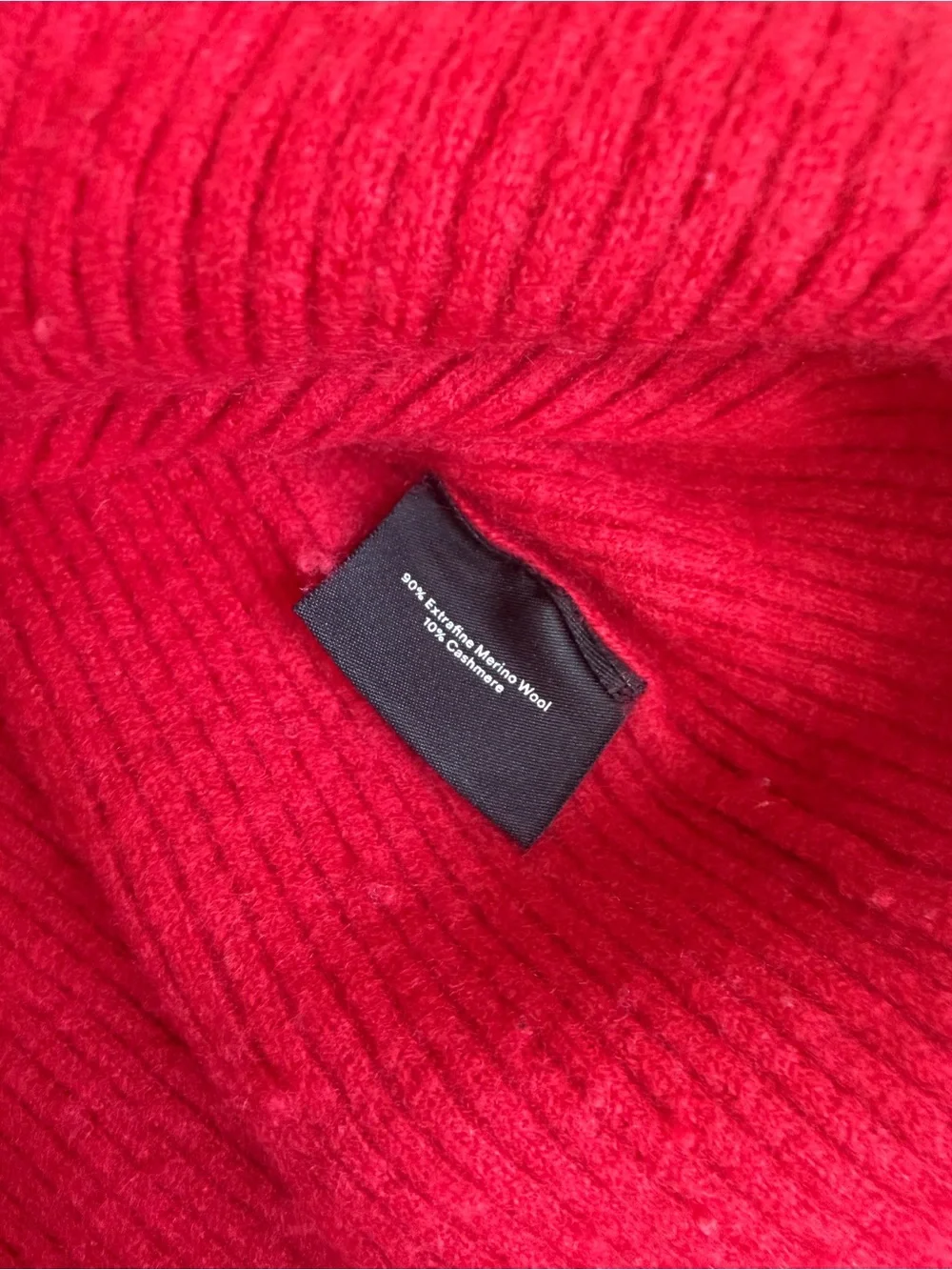 summersalt cashmere merino wool Red Ribbed Turtleneck Sweater